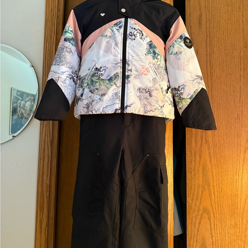 Obermeyer Black Jacket with I-Grow Feature and bib pants